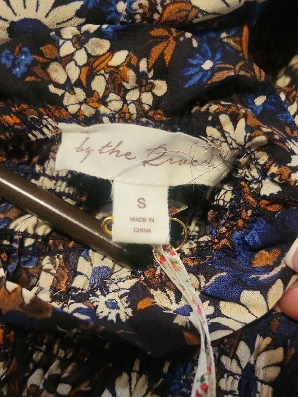 Floral Long Sleeve Smocked Maxi Dress - Navy - Picture 3 of 3